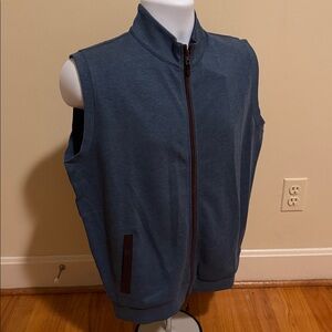 Sharp Lad Smallwood Full Zip Vest in Steele Blue Heather